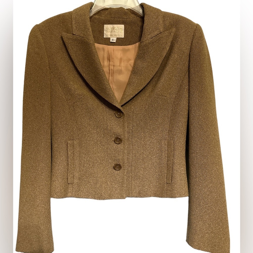 Vintage Alberto Makali blazer tweed design fitted size 6